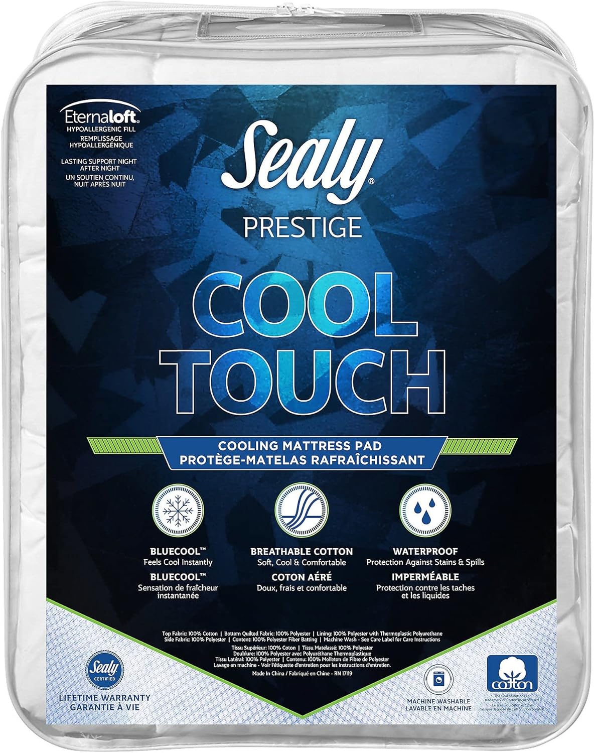 Sealy Prestige Cool Touch Mattress Pad King White Home