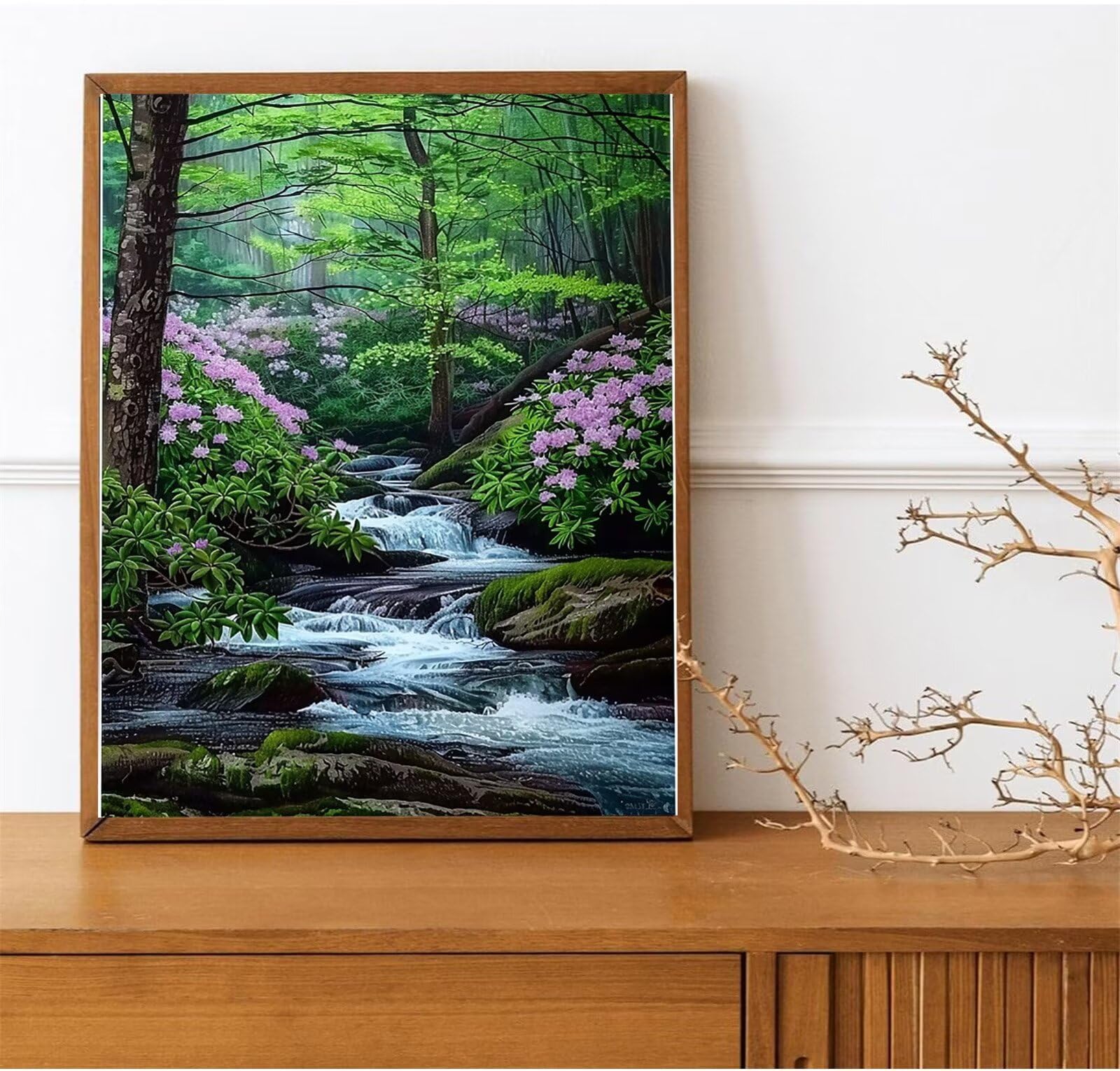 Peepezo Dipingere con i Numeri per Adulti Bambini Principianti, Paint by Numbers Flusso Kit Fai da te Olio La pittura di Numeri Kit Decora la casa Regalo Rododendro 60x80cm (Con Scatola)