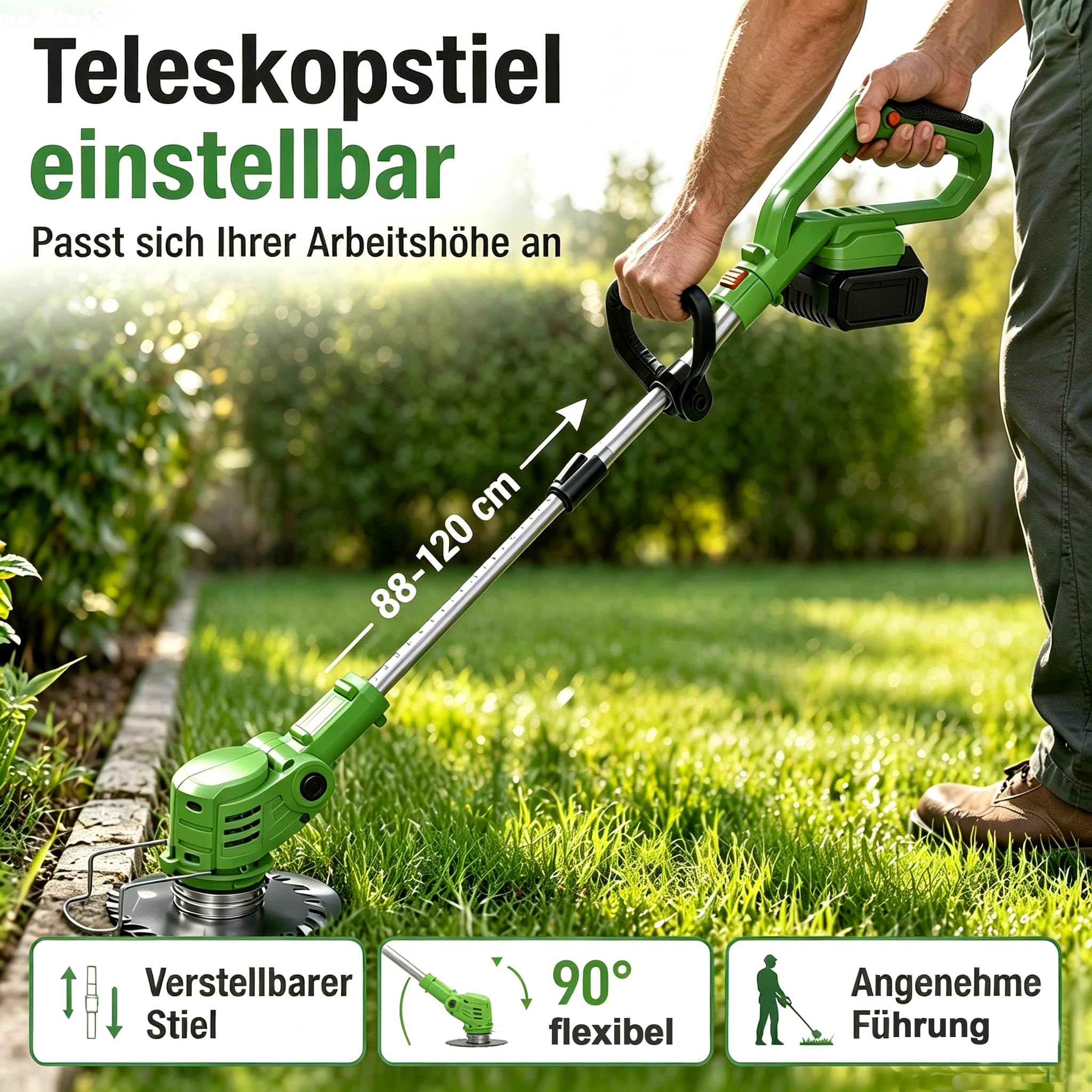 Rasentrimmer Mit Akku Für Kompatibel Makita Rasentrimmer Akku | Akku Rasentrimmer Mit 2X4.0Ah Akku Und 5 Arten Klingen, Akku Freischneider Höhere Effizienz, längere Laufzeit, Leicht 2 kg
