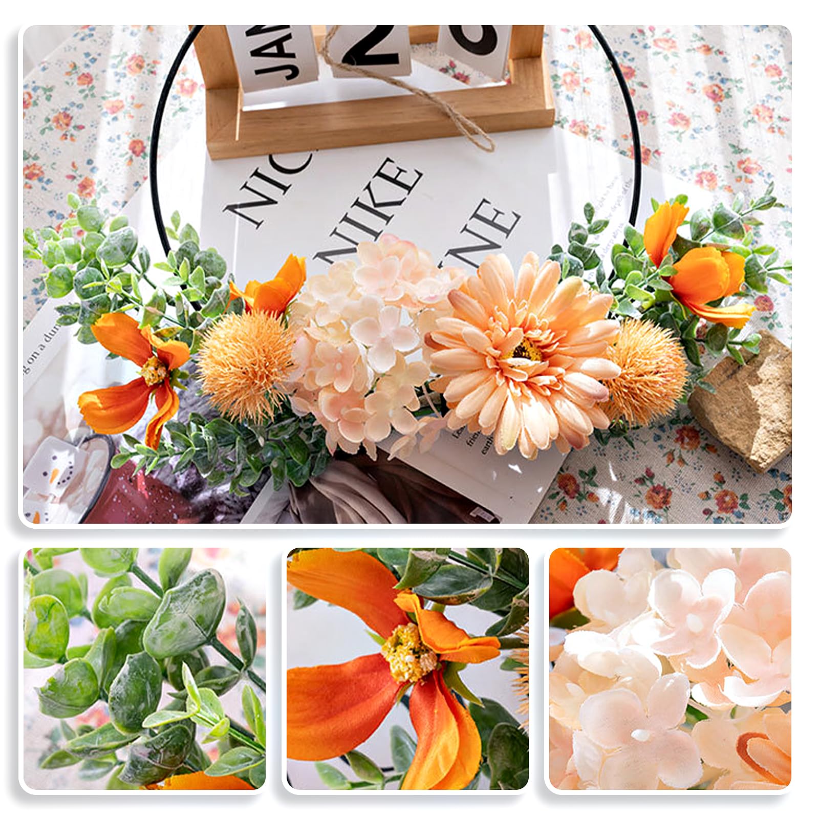 COURONNE DE PORTE De Fleur Artificielle De Pivoine De 16 Pouces Avec