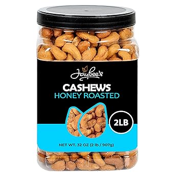 Honey Roasted Cashews - 32 oz Reusable Container | Gourmet Nuts Coated with Sweet & Natural Honey | Roasted to Perfection | Healthy Everyday Snack | Vegan | Kosher | Hand-Picked | Sweet & Crunchy