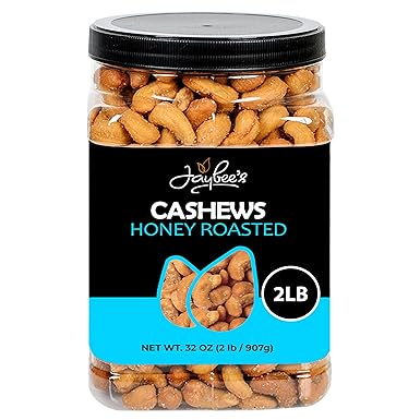 Honey Roasted Cashews - 32 oz Reusable Container | Gourmet Nuts Coated with Sweet & Natural Honey | Roasted to Perfection | Healthy Everyday Snack | Vegan | Kosher | Hand-Picked | Sweet & Crunchy