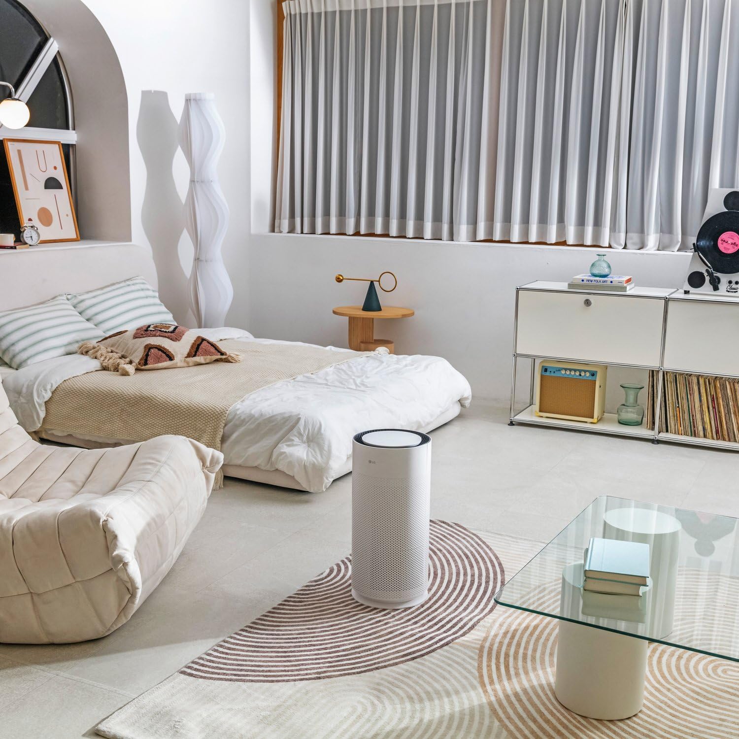 LG PuriCare™ AeroHit Smart Air Purifier for Large Rooms Up to 1000 Sq Ft, True HEPA Filter with 360° Airflow, PM 1.0 Sensor & LED Air Quality Monitor, Ultra-Quiet Wi-Fi Air Cleaner with LG ThinQ 10 813ApIf5GbL. AC SL1500