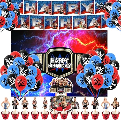 Suministros para fiestas WW, suministros para fiestas de feliz cumpleaños incluyen pancarta, telón de fondo, globo, decoración para pasteles y
