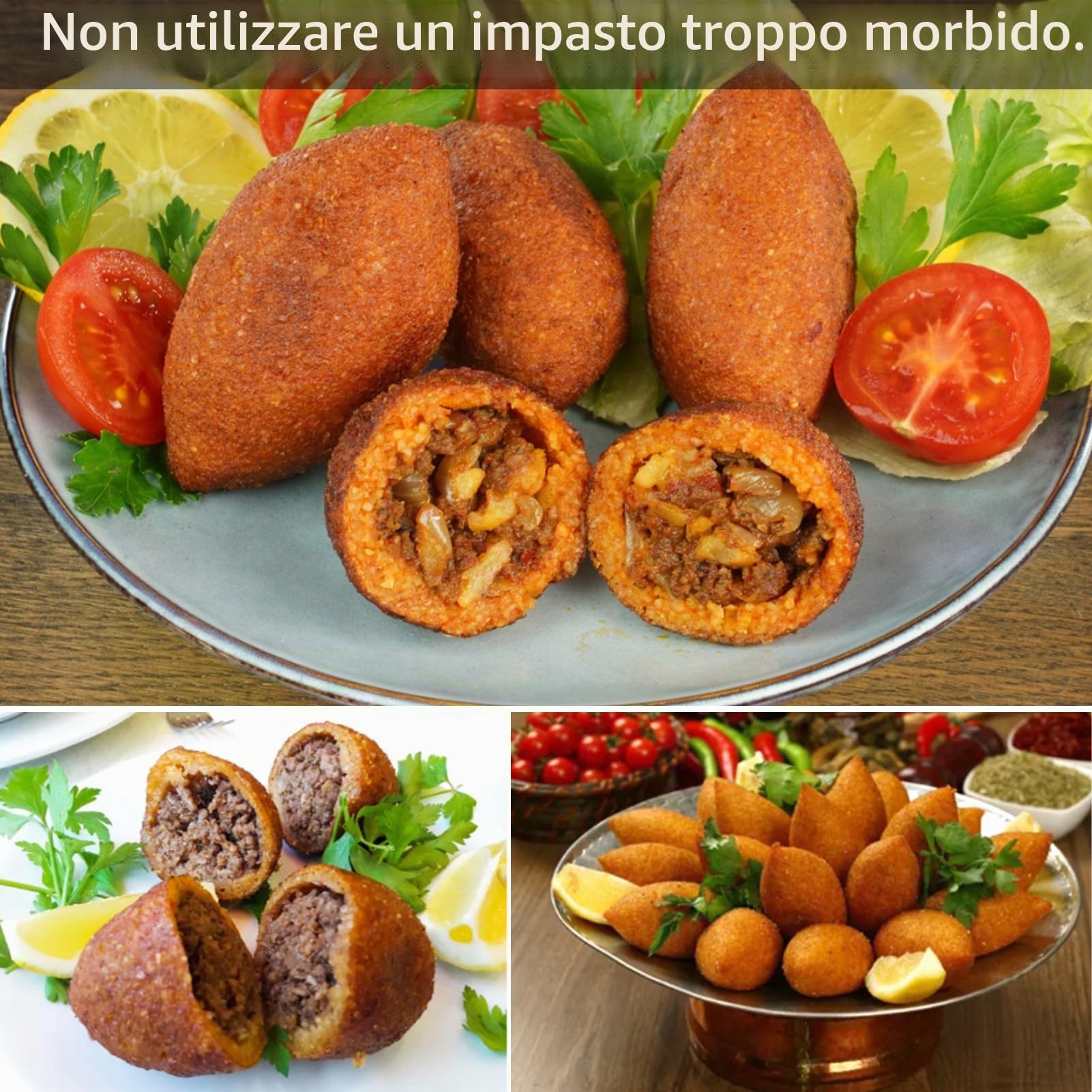 Processore per Stampi per Polpette Strumento per Pressa per Polpettone Manuale Fai da Te Stampo per Rotoli di Kibbeh Fai da Te 9 Griglie Macchina per Carne Fatta in Casa (Trasparente)