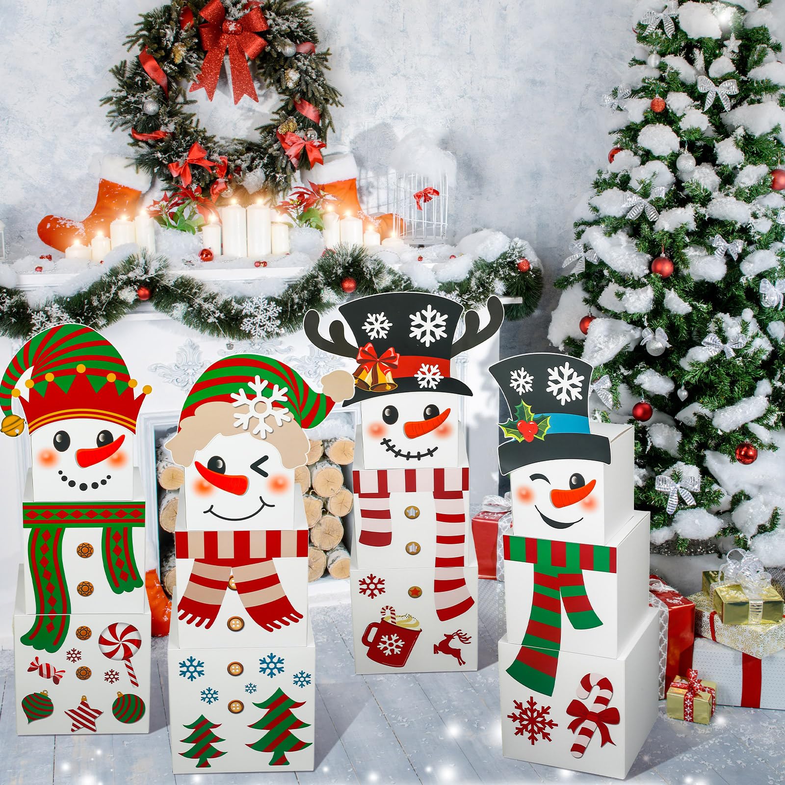 Amazon.com: Lemosae 24 Pcs Christmas Snowman Gift Boxes, 6 Design