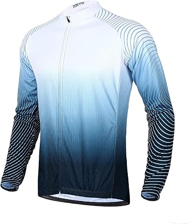Maglia Bici Uomo, Maniche Lunghe Maglia da Bicicletta Traspirante Giacche  da Bici Tasche con Cerniera Top da Ciclismo Riflettente per La Corsa in  Bicicletta per Gli Sport all'Aria Aperta ZHANGXU : Amazon.it: