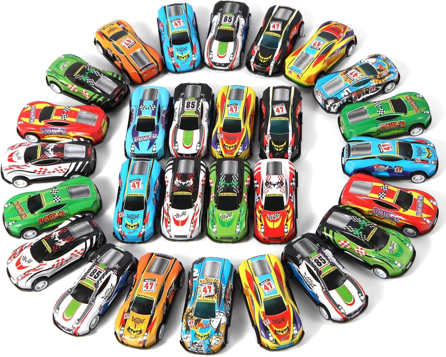 Party Favors for Kids 30 Pack Pull Back Cars, Friction Mini Toy Cars Fun Bulk Race Car Set for Kid Ages 3 + Years Old, Boys and Girls Christmas Birthday Party Gifts