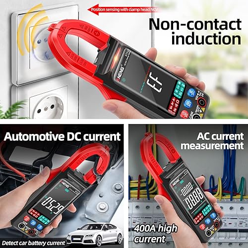 Miniatura 5 de ANENG Medidor de abrazadera Probador multímetro Rango automático TRMS 6000 cuentas Voltaje de corriente AC/DC Ohm Volt Amp Meter Meansures NCV