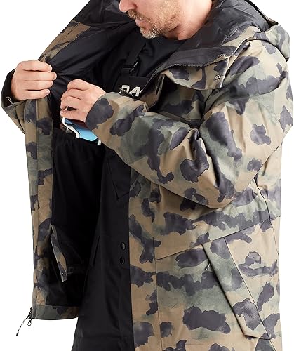 Miniatura 4 de Dakine Chaqueta de esquí y snowboard con aislamiento de 20 quilates para hombre, camuflaje de agua, verde, talla L, Verde