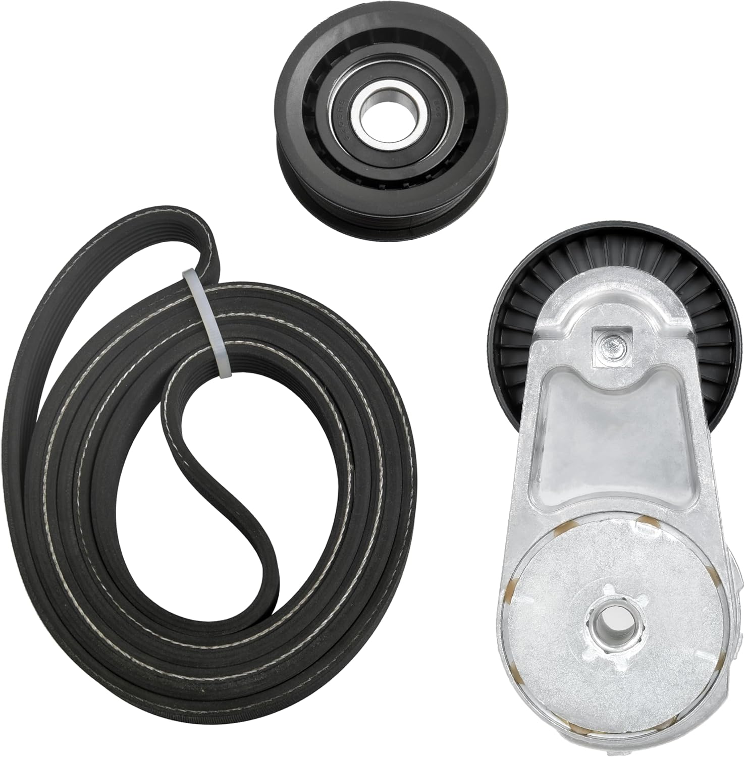 39282 Engine Belt tensioner Idler Pulley and Serpentine Drive Belt Compatible with Chrysler 200 Grand Caravan Dodge Avenger