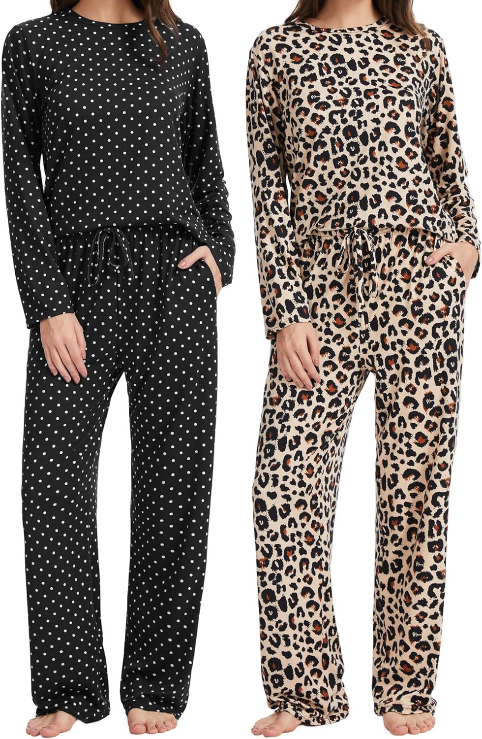 Meanzoo 2-Pack:Pajamas for Women Set - Soft Loungewear Comfy Sleepwear Sets with Pockets (Available in Plus Size)