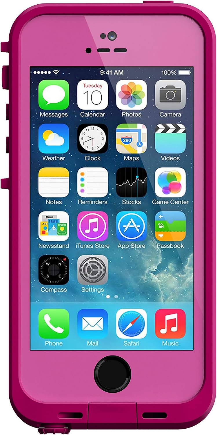LifeProof FRĒ SERIES Waterproof Case for iPhone SE (1st gen - 2016) and iPhone 5/5s - Retail Packaging - MAGENTA (DARK MAGENTA/MAGENTA)
