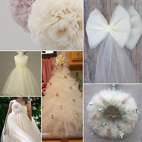 Miniatura 224 de Rollos de tela de tul rojo de 6 pulgadas por 100 yardas (300 pies), carrete de tela, cinta de tul para envoltura de regalos de Navidad, lazo de tutú