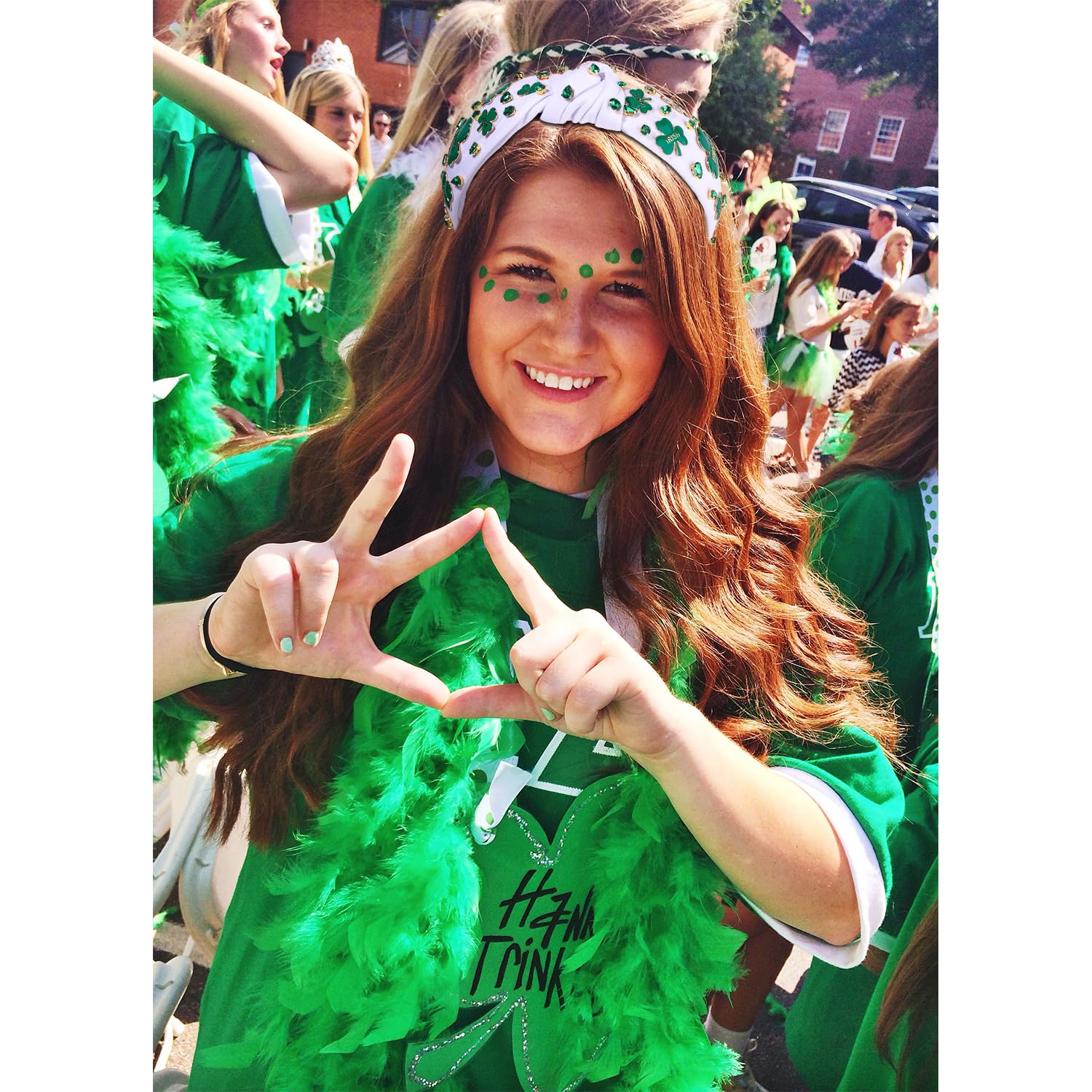 St. Patrick's Day Hair Accessories, Green Shamrock Headband for Women, Embellished Crystal Rhinestone Knotted Headband, Irish Holiday Gifts (Shamrock I) - Image 2