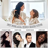 Vista 67 de Patelai Wide Tooth Comb Large Hair Detangling Comb for Curly, Wet Dry Hair, No Handle Detangler Accessories(White, Cyan)