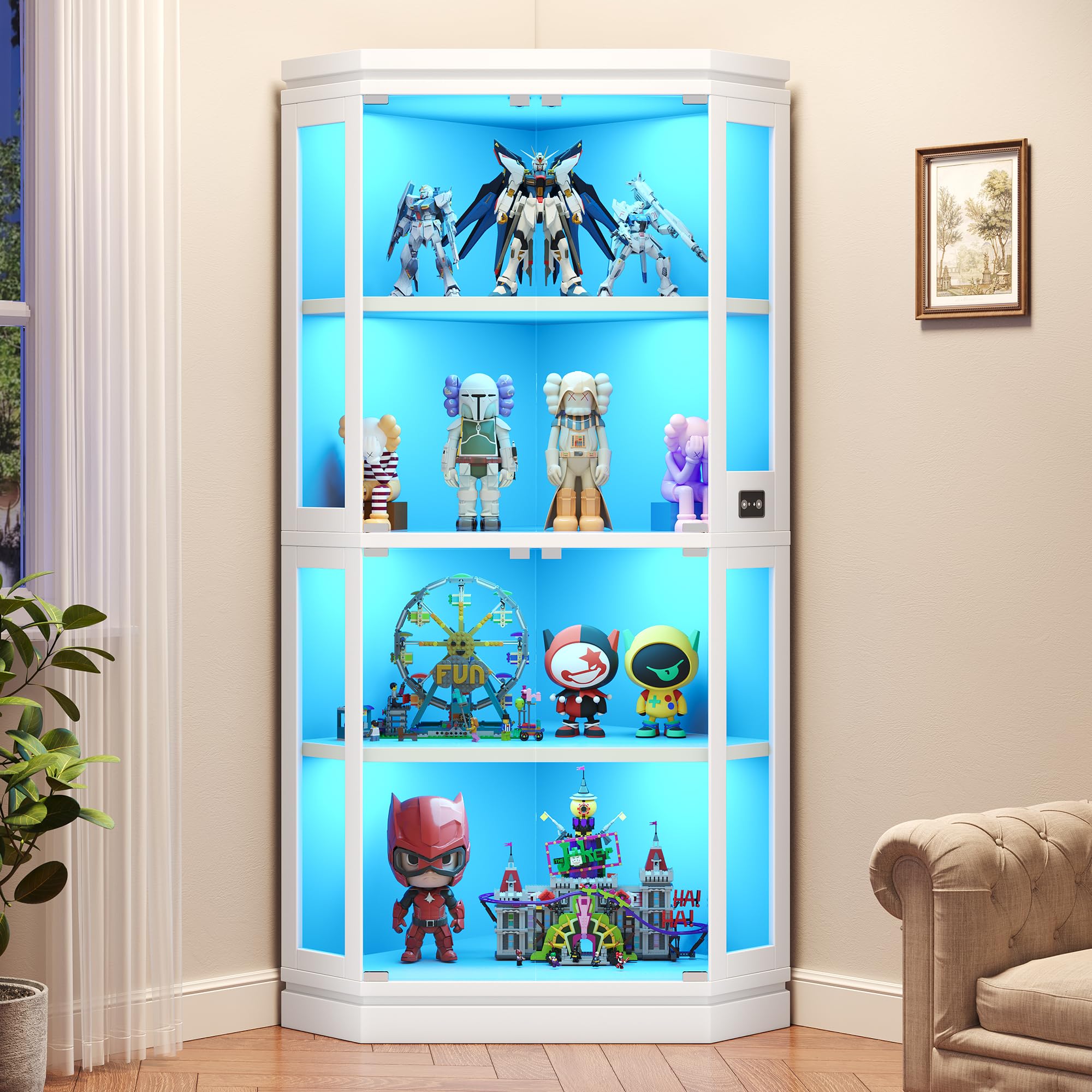 Amazon.com - Jocoevol Corner Display Cabinet with Glass Doors, 4