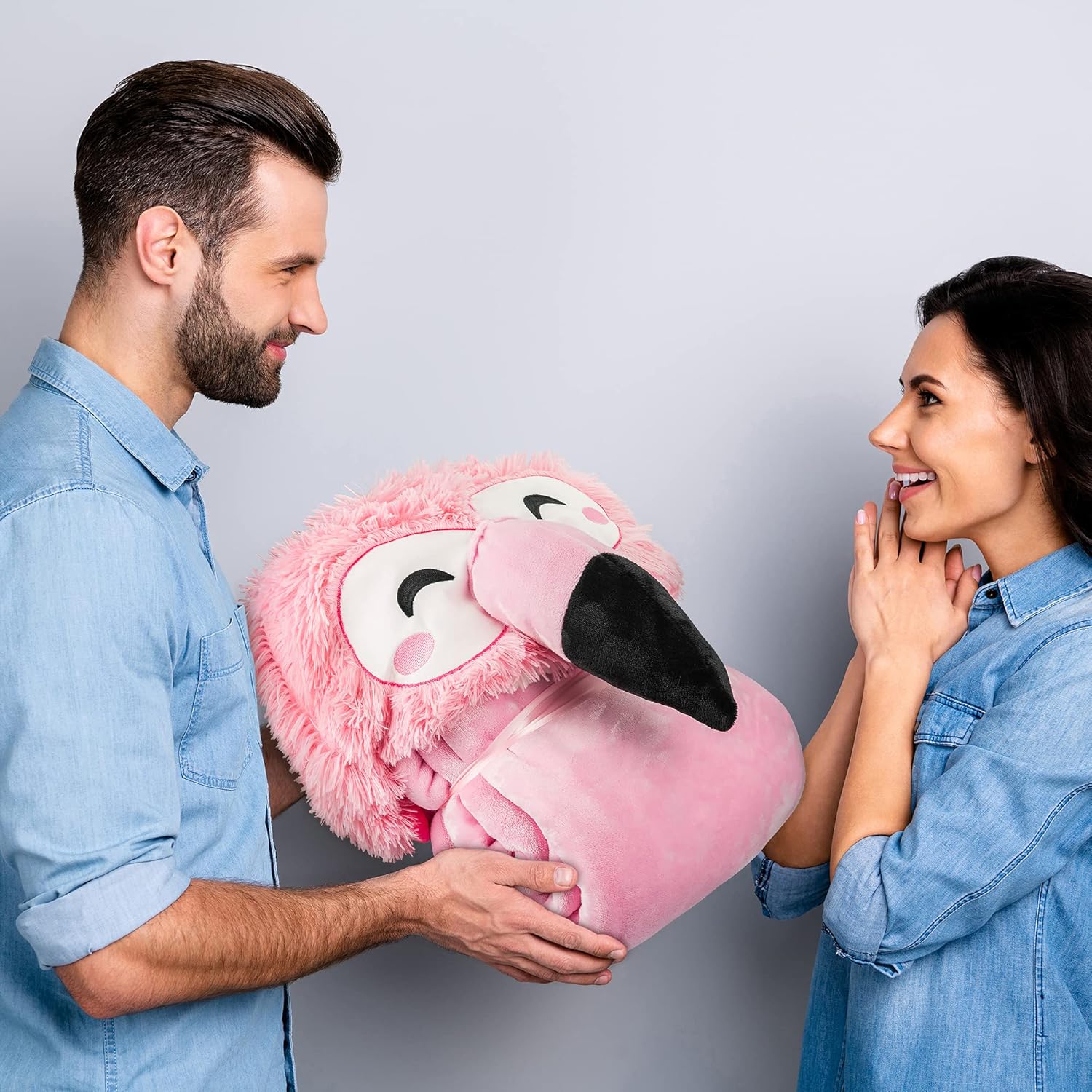 Flamingo Wearable Hooded Blanket for Adults – Fuzzy Super Soft Warm Cozy Plush Flannel Fleece & Sherpa Hoodie Throw Cloak Wrap - Flamingo Gifts for Women Adults Girls and Kids - Image 7