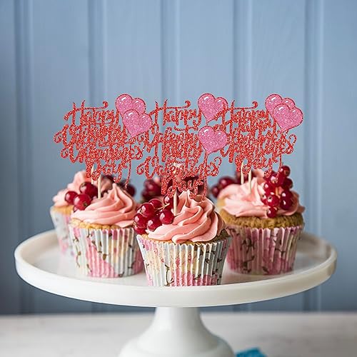 Miniatura 282 de Rsstarxi 36 Pack Happy Valentine's Day Cupcake Toppers Glitter Cupid Love Heart Lip Kiss Me Be Mine Cupcake Picks for Valentine's Day Theme Wedding