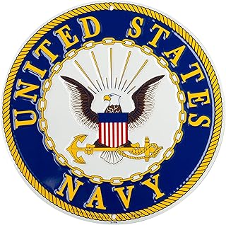 United States Navy Aluminum Sign Round 12" Inches Navy Duty Honor Country Bold Eagle