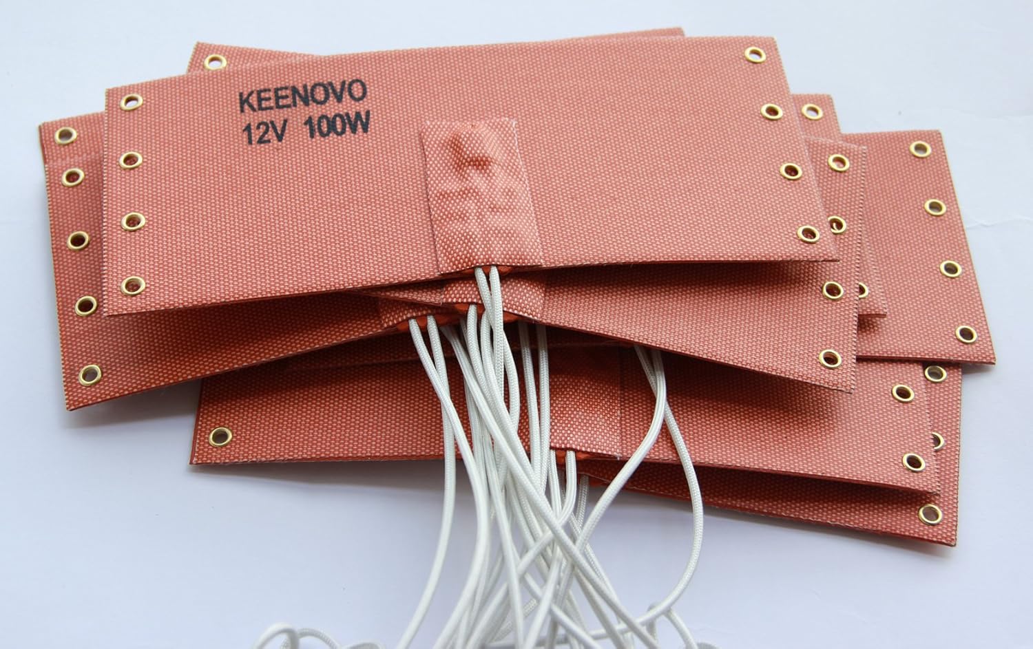 100 X 235mm, 12V 100W, KEENOVO Silicone Heater Mat/Pad, WVO SVO Car Fuel Filter Heater, Diesel Heater, Silicone Rubber Heater for Car Filter Diesel, Grommets for easy Mounting