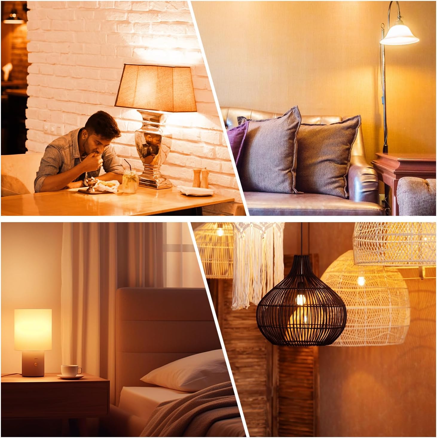 dalattin A19 Vintage LED Edison Bulbs, 60W Equivalent Light Bulbs, 2700K Soft White, Clear Glass Filament Bulb, Efficient 8W, E26 Base, 800 LM, CRI80+, Non-Dimmable for Home, Farmhouse, 24 Pack