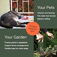Vista 4 de MaPorch Valla de malla de alambre de pollo de plástico, malla negra, 15.7 pulgadas x 10 pies, valla de alambre de pollo de instalación rápida