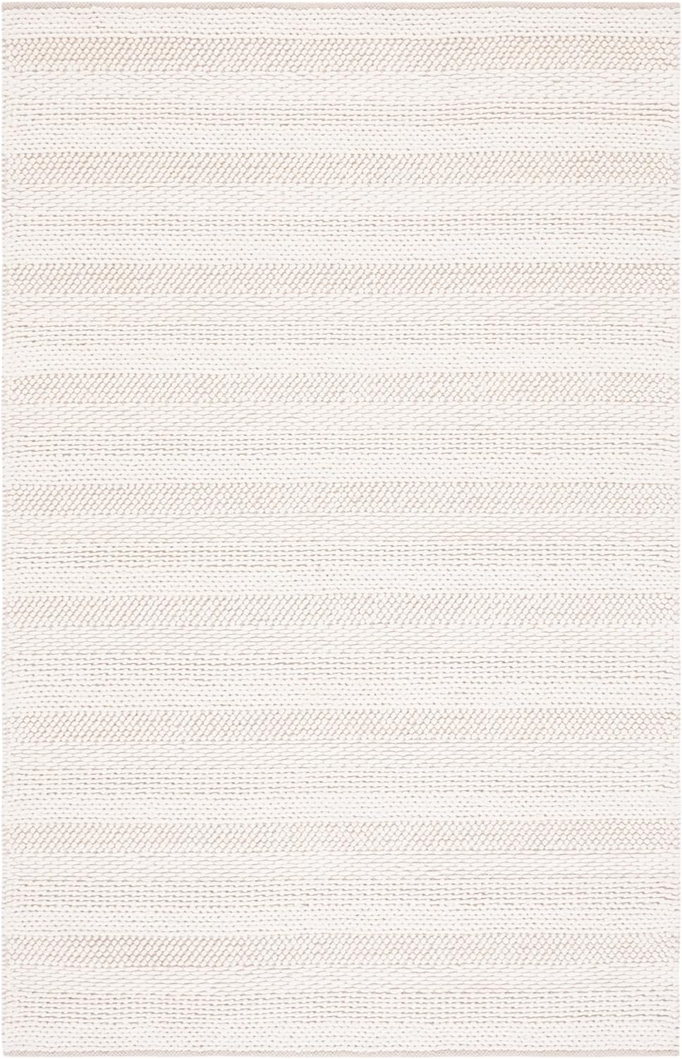 SAFAVIEH Natura Collection Accent Rug - 3' x 5', Ivory, Handmade Boho Stripe Wool, Ideal for High Traffic Areas in Entryway, Living Room, Bedroom (NAT211A)