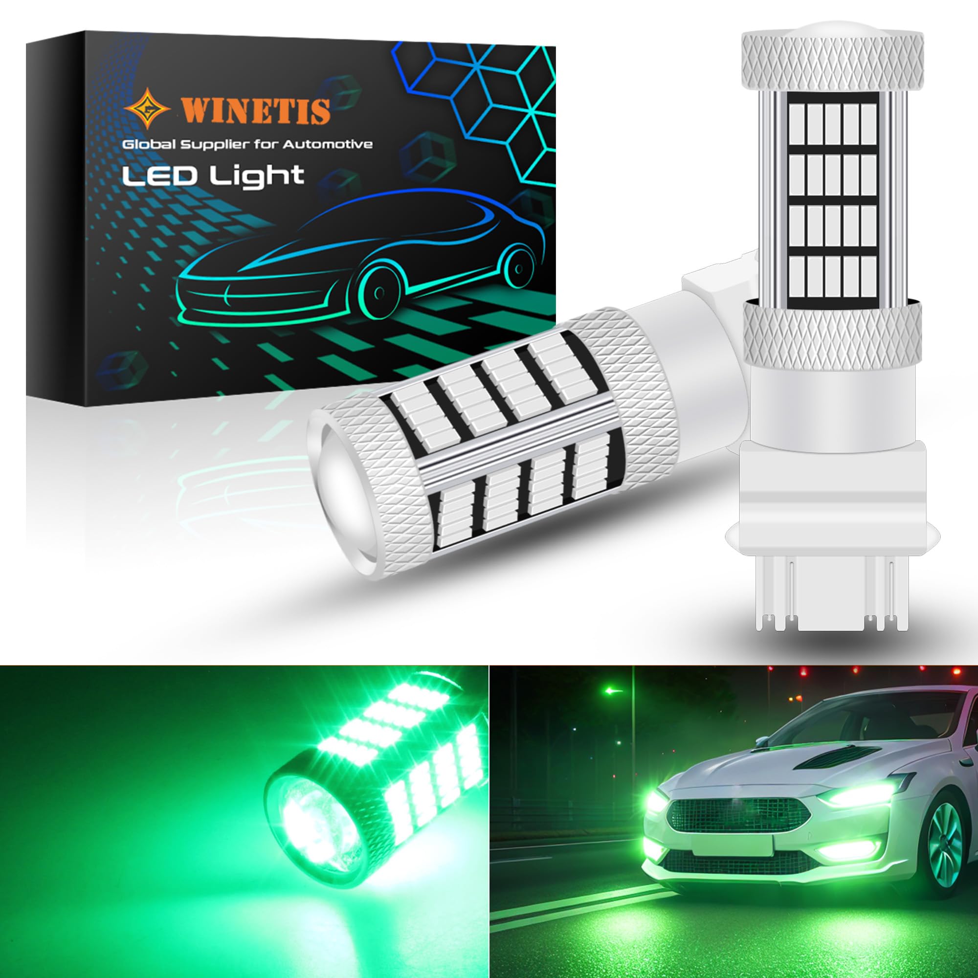 Amazon.com: WINETIS 3157 3155 LED Bulbs Green LED DRL Turn Signal