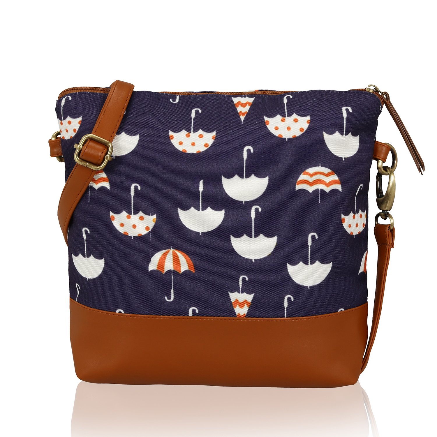 KLEIO32x8x32cm Women's Blue Canvas Sling Bag