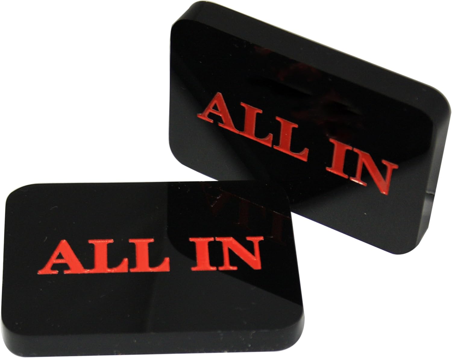 Lot of 4 pcs Acrylic All in Button Casino Quality Plaque Dealer Button Large Black