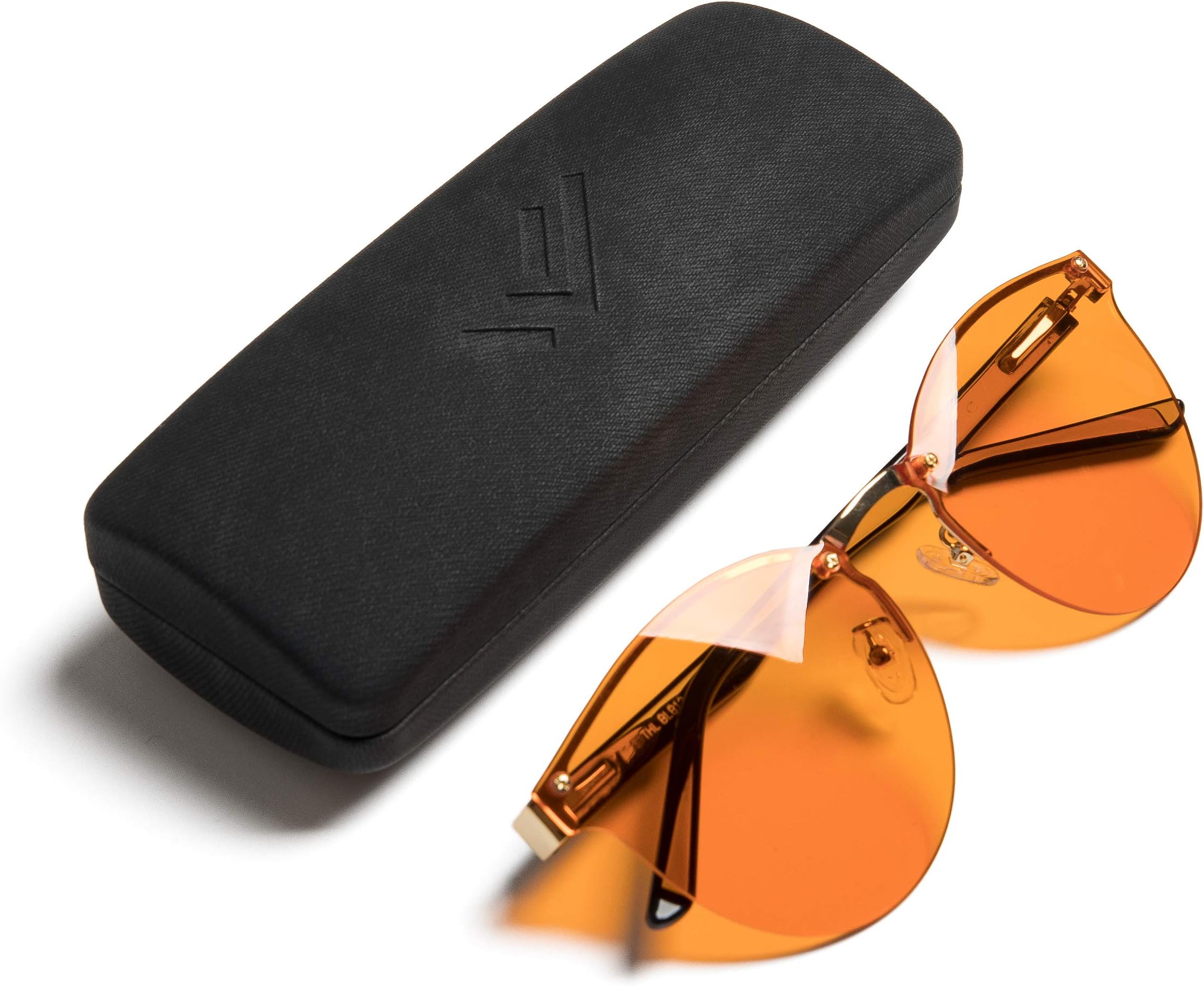 Blue Light Blocking Glasses - Rimless Computer Glasses for Better Night Sleep - Filter Artificial Blue Screen Light - Anti Eye Strain Amber Lenses - Eyeglasses for Men and Women - by THL Sleep