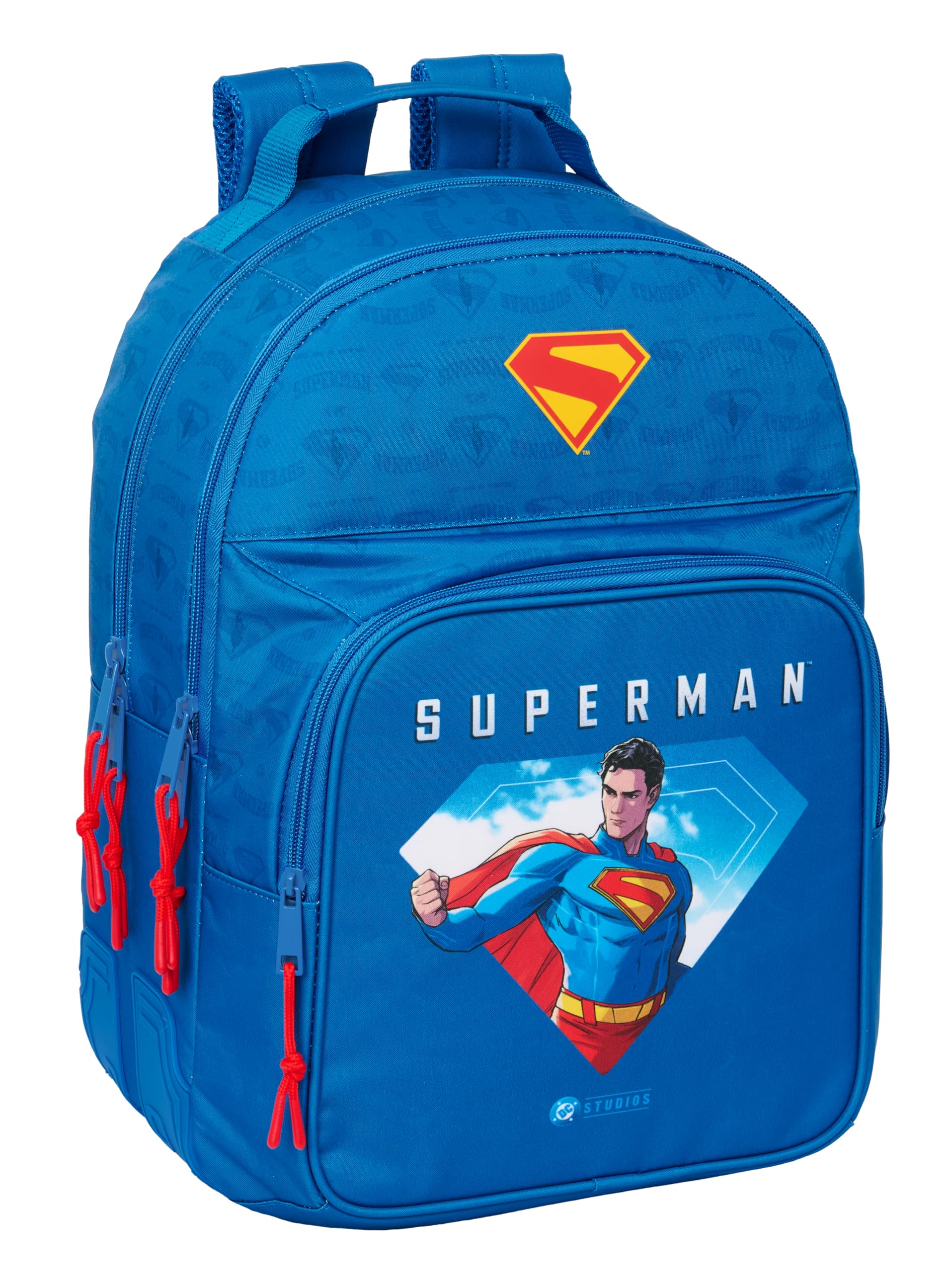 Safta SUPERMAN - Mochila Escolar Infantil, Ideal para Niños de Diferentes Edades, Cómoda y Versátil, Calidad y Resistencia, 32x15x42 cm