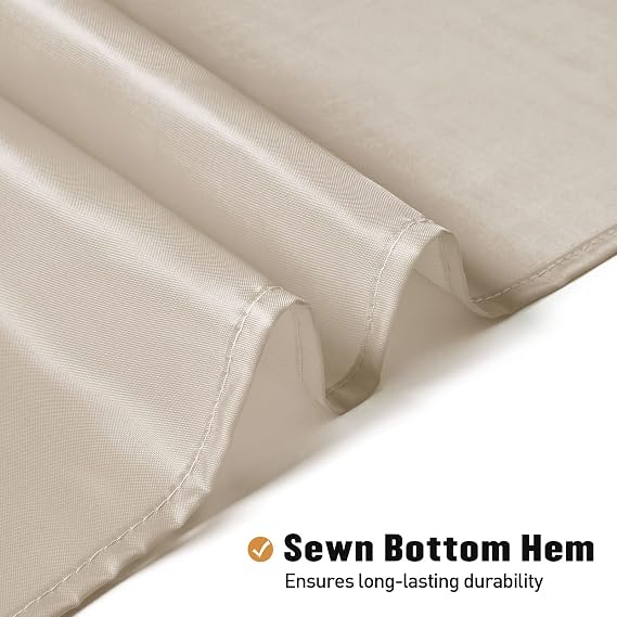 MitoVilla Beige Shower Curtain Liner, Cream Fabric Shower Curtain Liner for Modern Bathroom Decor, Waterproof Cloth & Hotel Quality, 72 W x 72 H