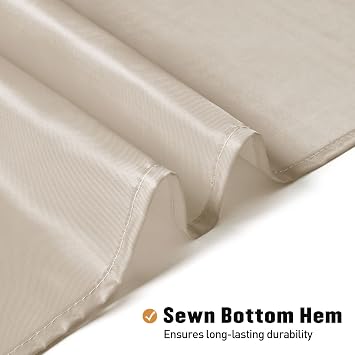 MitoVilla Beige Shower Curtain Liner, Cream Fabric Shower Curtain Liner for Modern Bathroom Decor, Waterproof Cloth & Hotel Quality, 72 W x 72 H