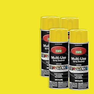 Spray Paint, 12 oz, 4-Pack (Gloss Yellow) – All-Purpose, Indoor & Outdoo...