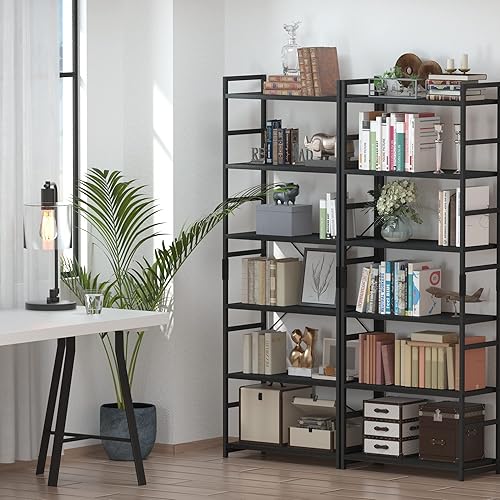 Miniatura 5 de NUMENN - Estantería de 6niveles, estantería alta para almacenamiento, estantería moderna para dormitorio, sala de estar y oficina en casa, color