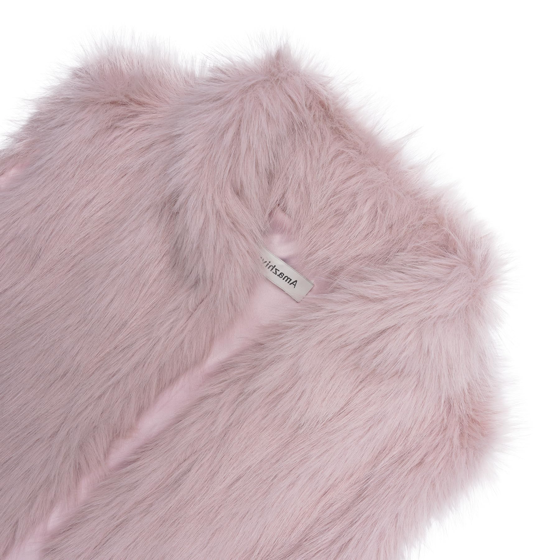 Amazhiyu Gilet di pelliccia da donna, in pelliccia sintetica, lungo gilet da donna, senza maniche, in pelliccia sintetica, gilet invernale, caldo, autunno, inverno, con cinture e tasche