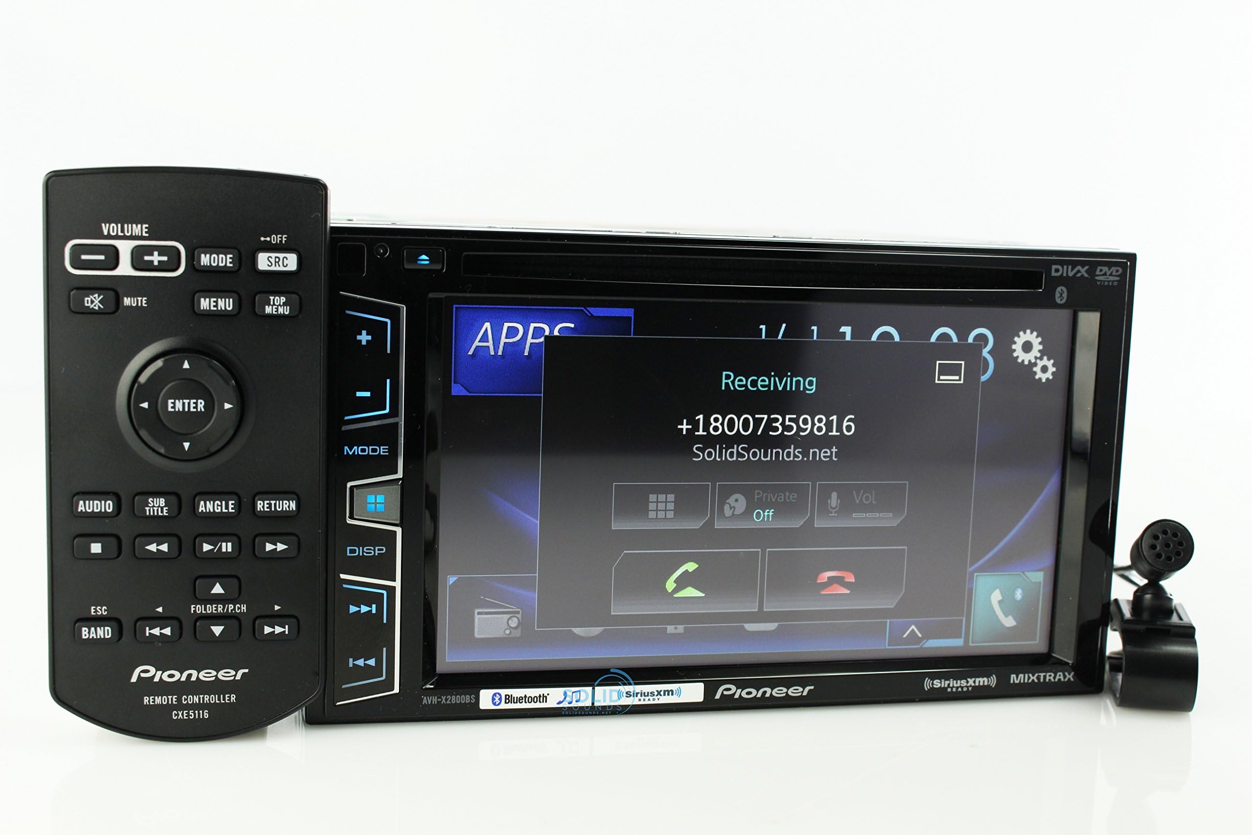 Pioneer AVH-X2800BS In-Dash DVD Receiver with 6.2in Display, Bluetooth