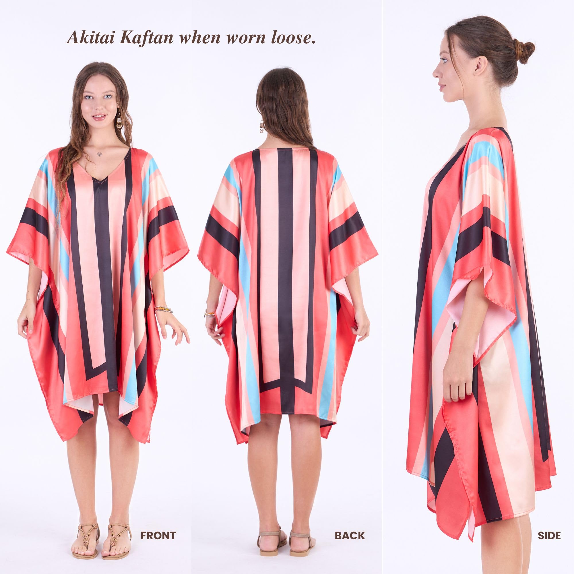 Vestido largo caftán bohemio de talla grande para mujer, ultraligero, 100% algodón Kasturi, estampados llamativos, ajuste sin esfuerzo, tallas S-3XL, caftán ideal para descansar, playa, vacaciones
