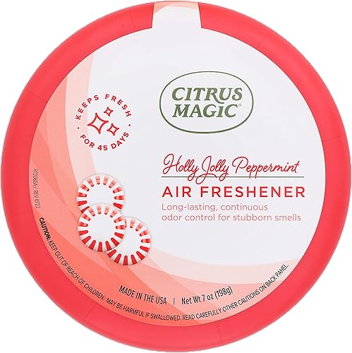 Miniatura 9 de Citrus Magic Ambientador sólido absorbente de olores navideños, menta Holly Jolly, 7 onzas, paquete de 3