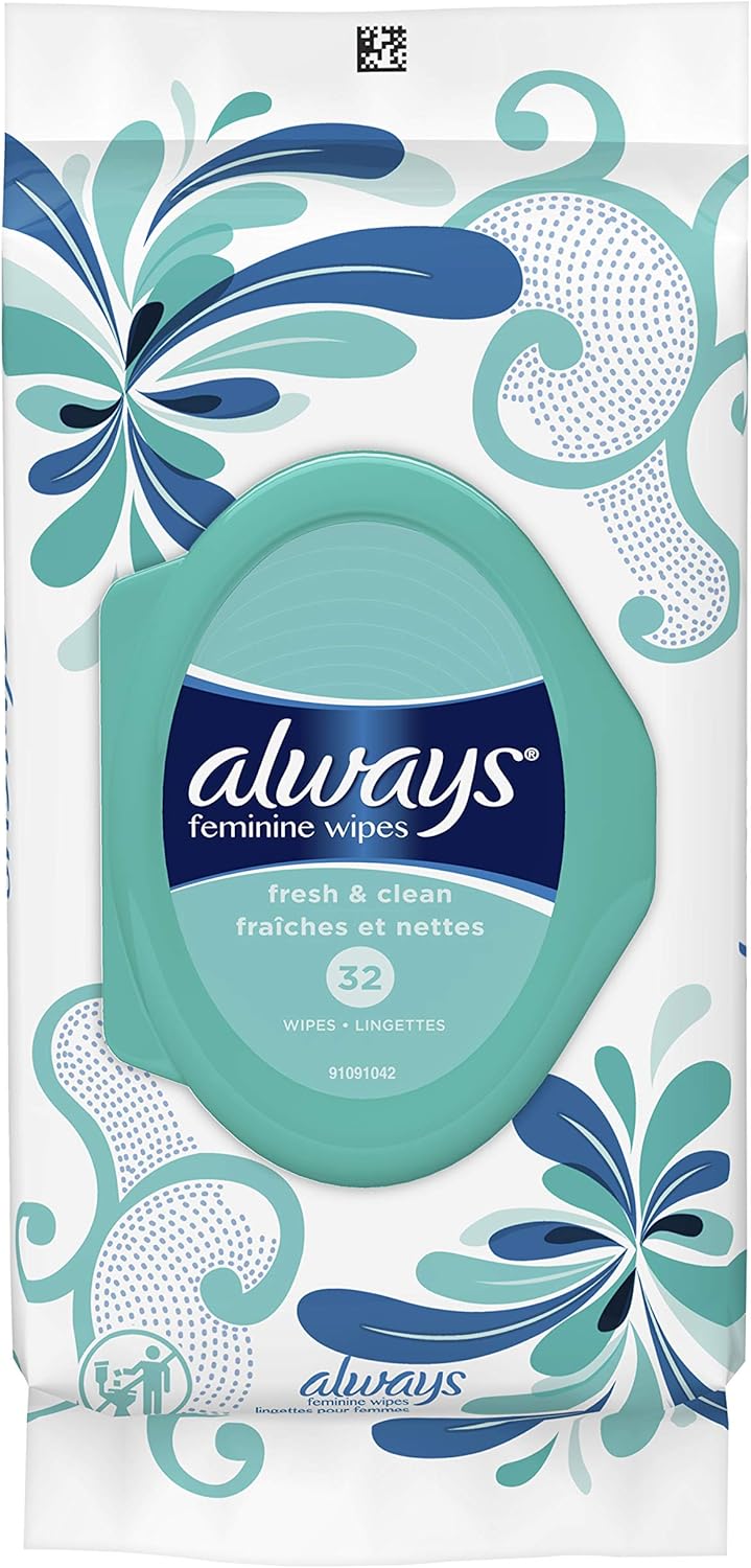 Always Feminine Wipes, Fresh & Clean, Soft Pack, 32Count Amazon.co.uk