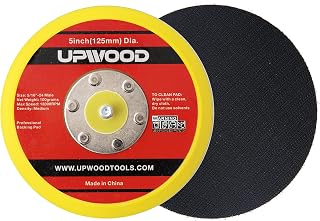 2 pcs 5" Hook and Loop Backing Pad for Air Sander Polisher, 5/16" Arbor with 24 Thread 1,3000RPM DA Sanding Pad
