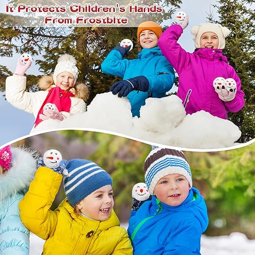 Miniatura 5 de Zhanmai 30 bolas de nieve de Navidad para peleas en interiores, bolas de cara de muñeco de nieve de felpa de Navidad, reutilizables, suaves, bolas