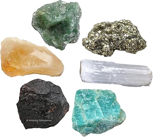 Miniatura 27 de Amazing Gemstone Cristales para el período agradable del ciclo menstrual menstrual, juego de 6 piedras de sangre, cuarzo rosa, piedra lunar