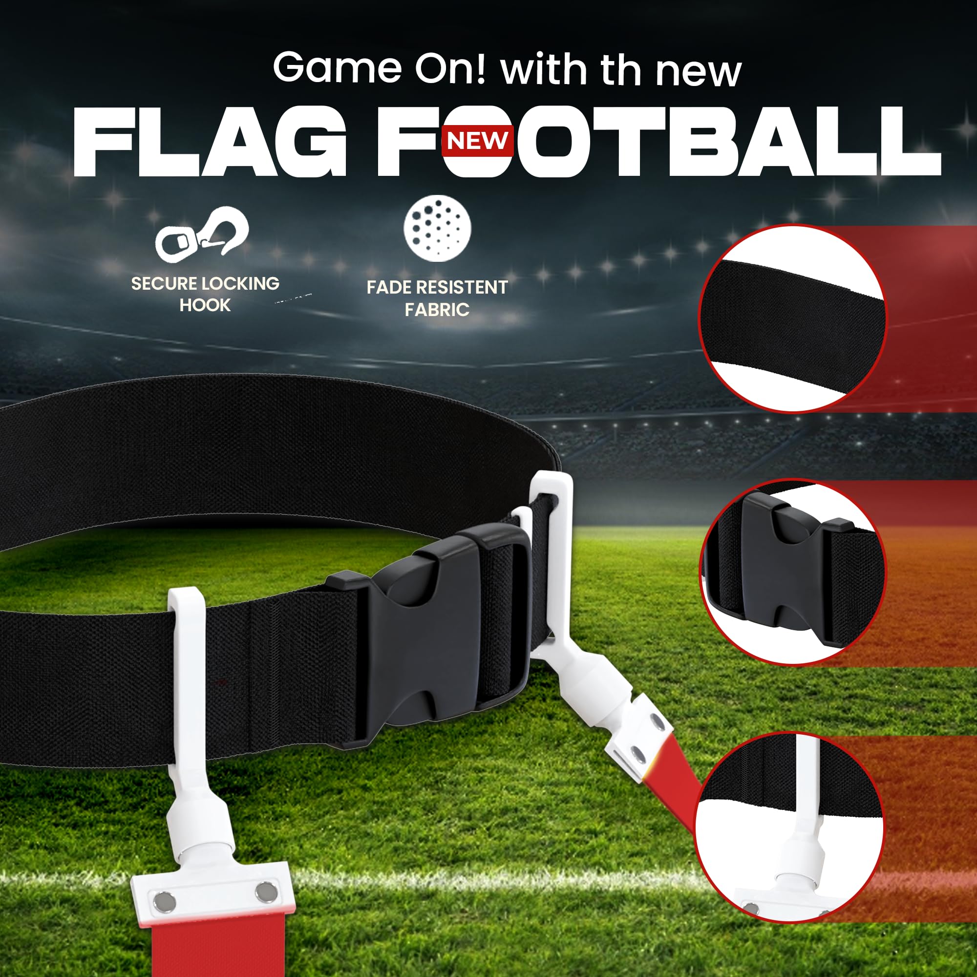Gameday Pop-Flaggen-Fußball-Set für 6 Spieler, komplett mit Flaggen, Gürteln und Rucksack