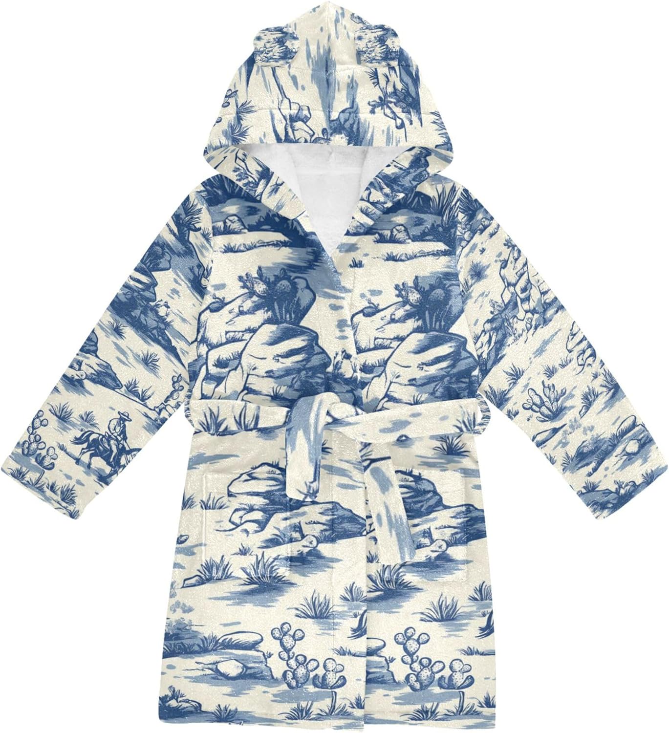 Bathrobe Hooded PJ Robe Soft Fleece Robe Pajama Sleepwears 2-12 Years