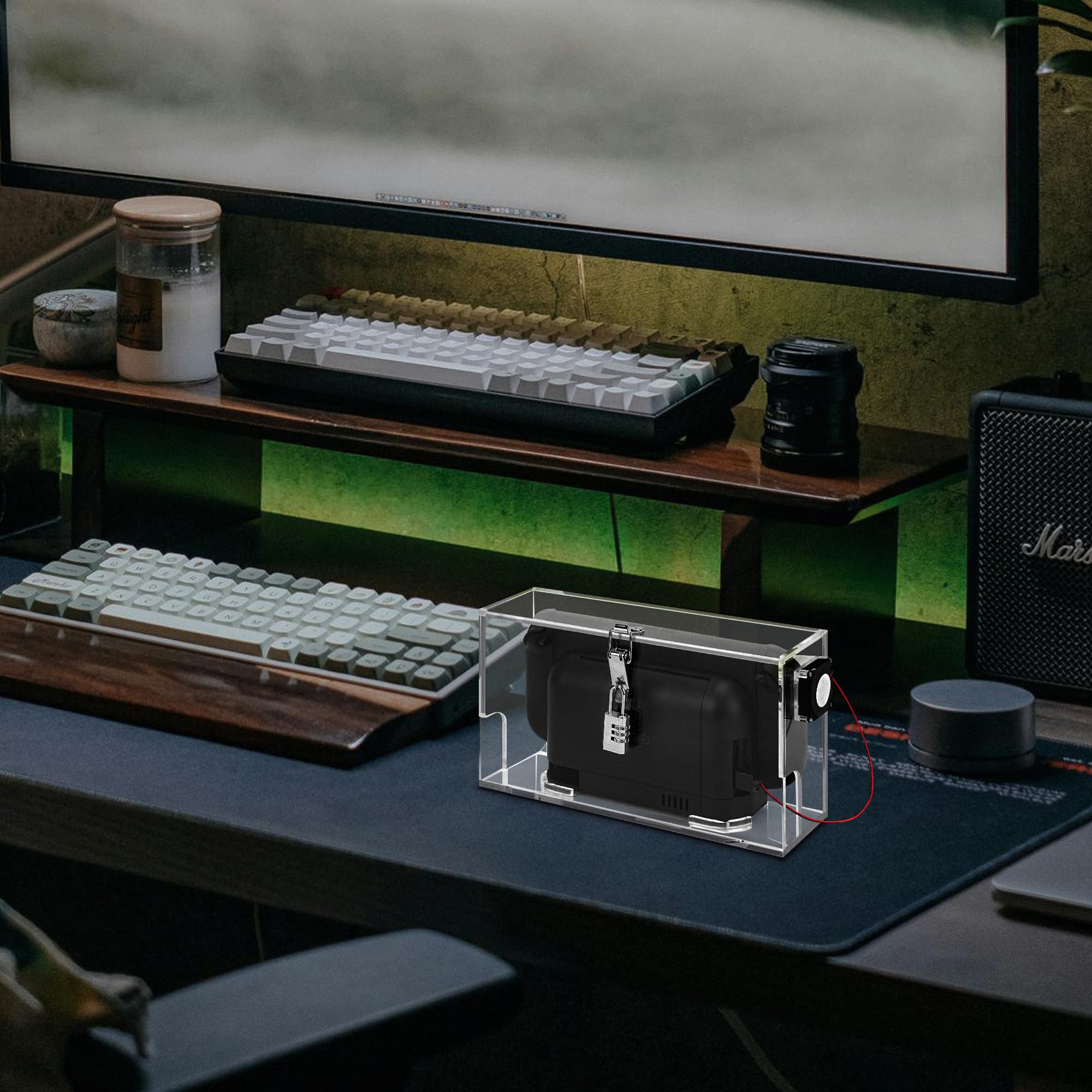 Geekria Pokrowiec chłodzący pył kompatybilny z Nintendo Switch 2/OLED Dock, zabezpieczenie przed dziećmi Gry dla dzieci, konsole ochronne, z blokadą hasła, cichy wentylator chłodzący, odporny na