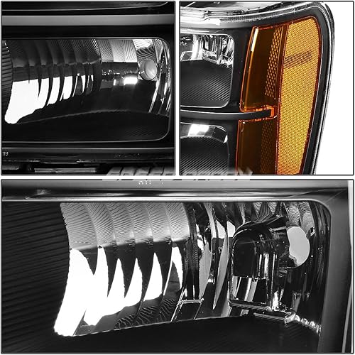 Miniatura 2 de DNA Motoring HL-LED-GMCSIE07-BK-AM Conjunto de faros delanteros (lado del conductor y del pasajero), ámbar negro