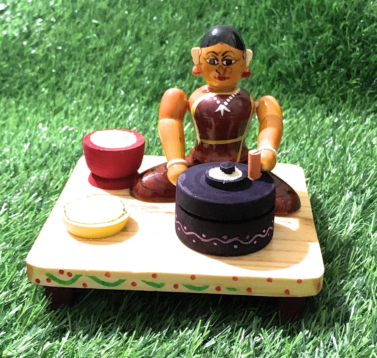 Crafts India® Handcrafted channapatna Wooden Grinding Lady, Doll/Toy Ragani - 13 cms (B0CBHP42LM) Amazon Price History, Amazon Price Tracker